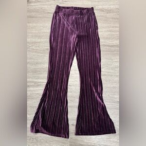 Purple Velvet Women’s Flared Pants Size MEDIUM